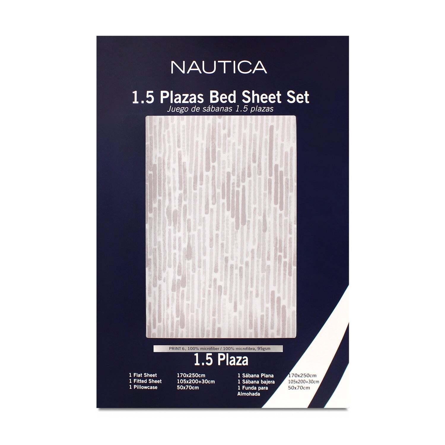 Juego de sábanas 3 piezas 1,5 plazas textura beige
