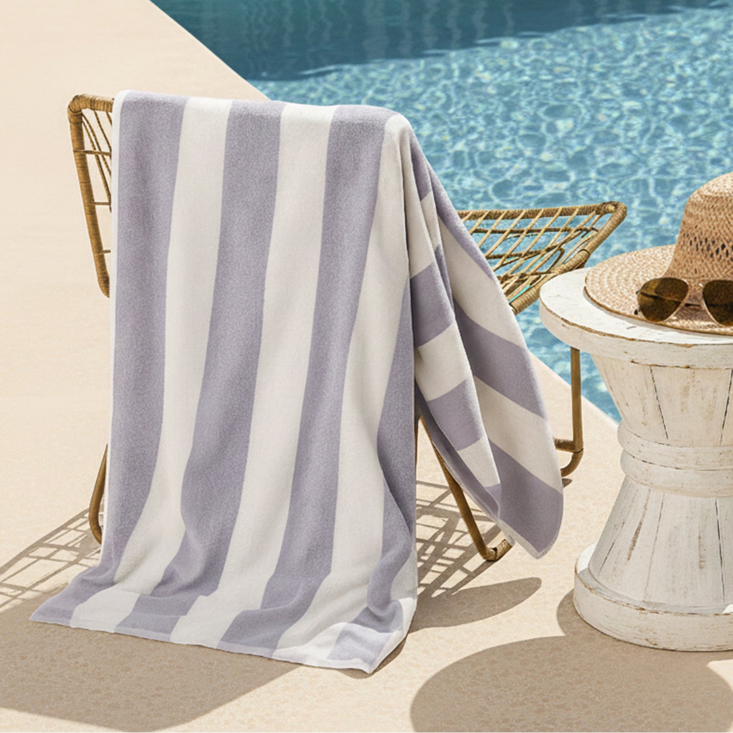 Toalla de playa Nautica Rayas gris