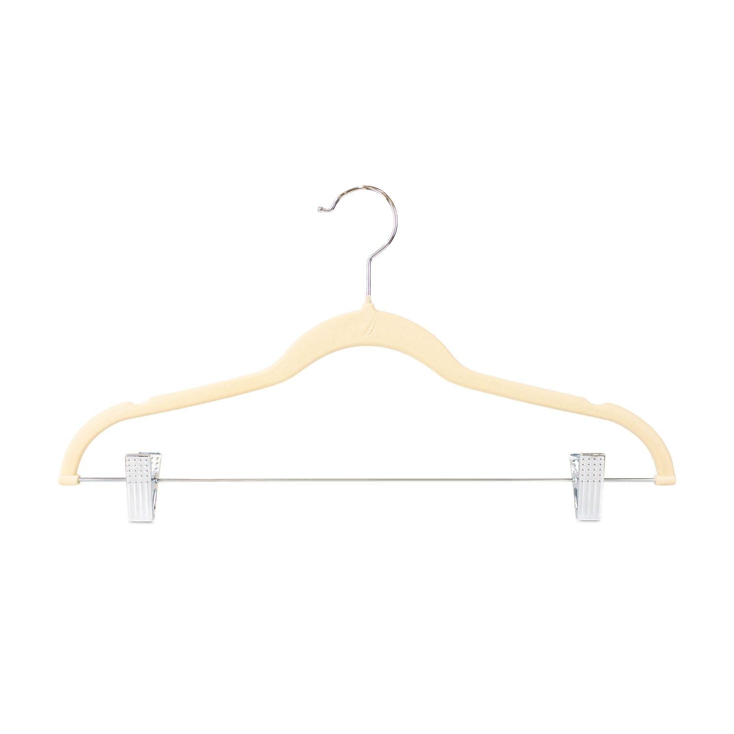 Colgadores de Ropa con clip Pack 6 beige Antideslizantes beige