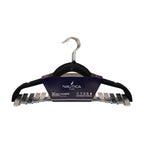 Colgadores de Ropa con clip Pack 6 beige Antideslizantes negro