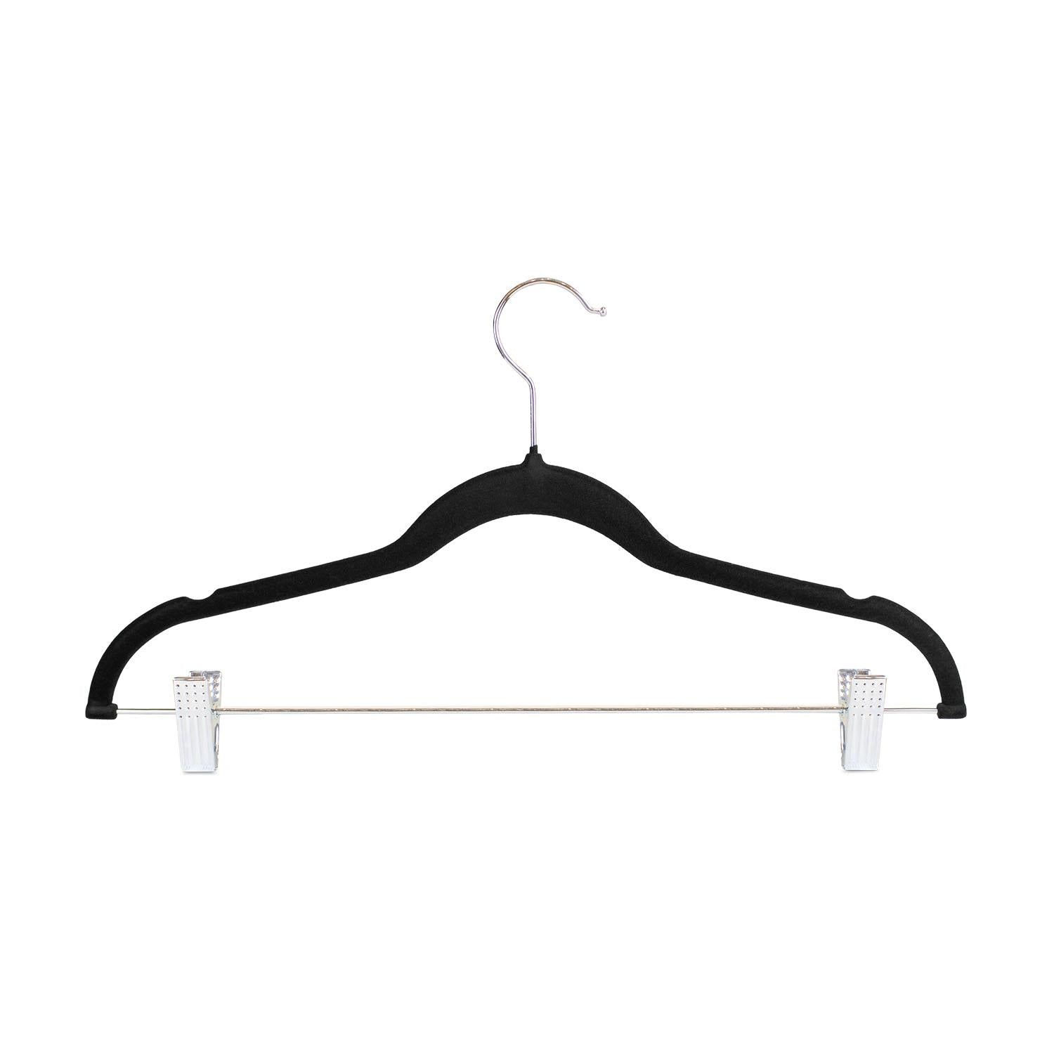 Colgadores de Ropa con clip Pack 6 beige Antideslizantes negro