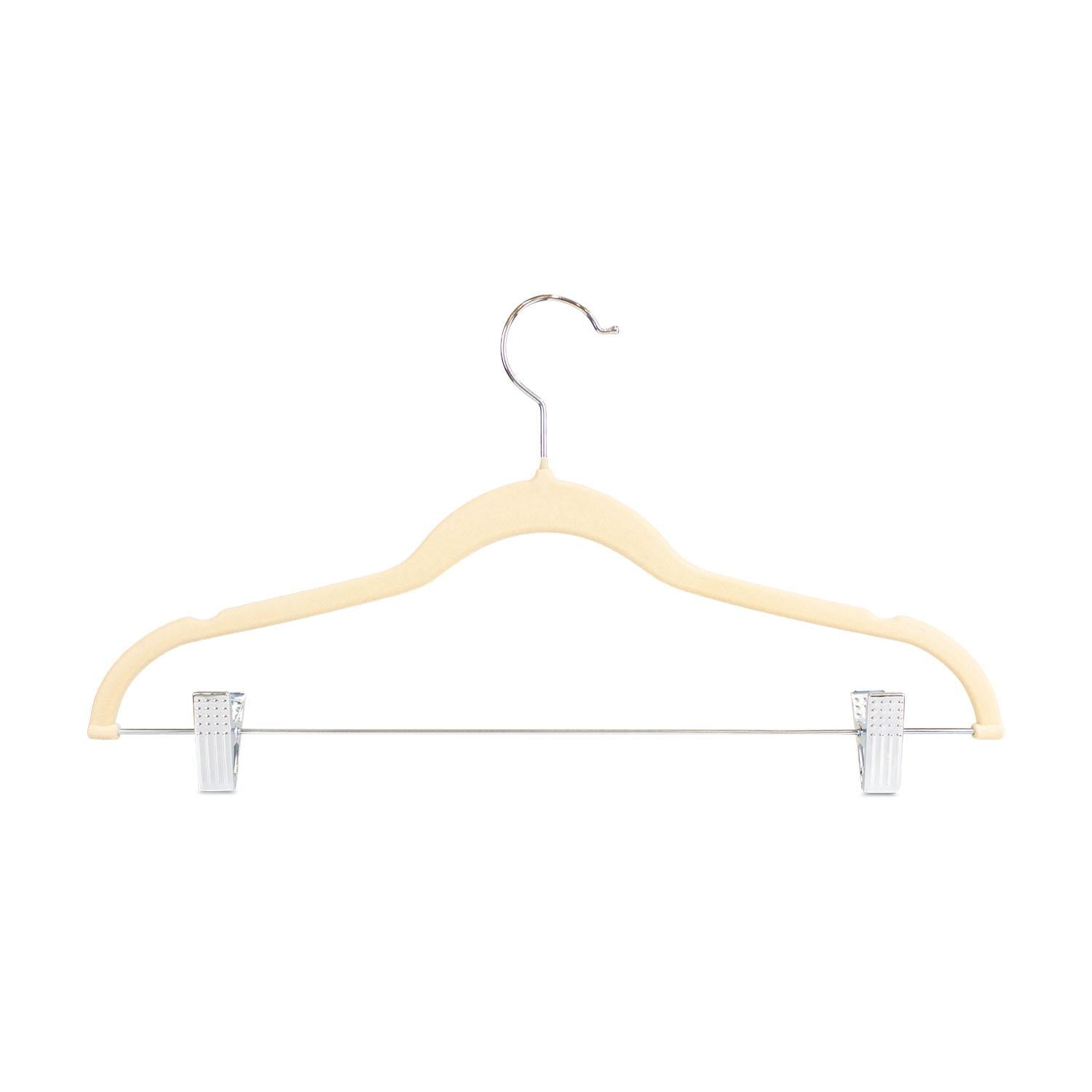 Colgadores de Ropa con clip Pack 6 beige Antideslizantes beige