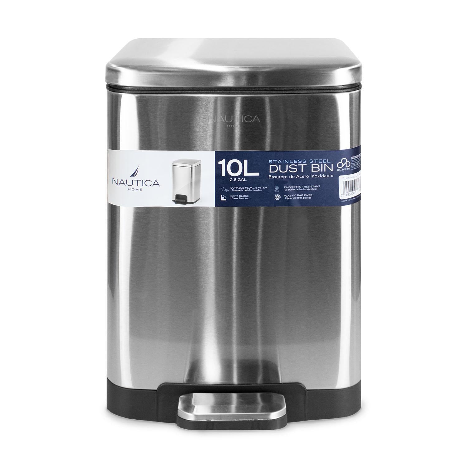 Basurero Acero Inoxidable con Pedal 10 Litros