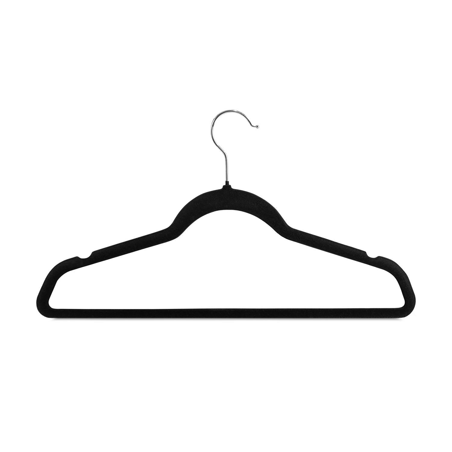 Colgadores de Ropa Pack 50 Antideslizante negro