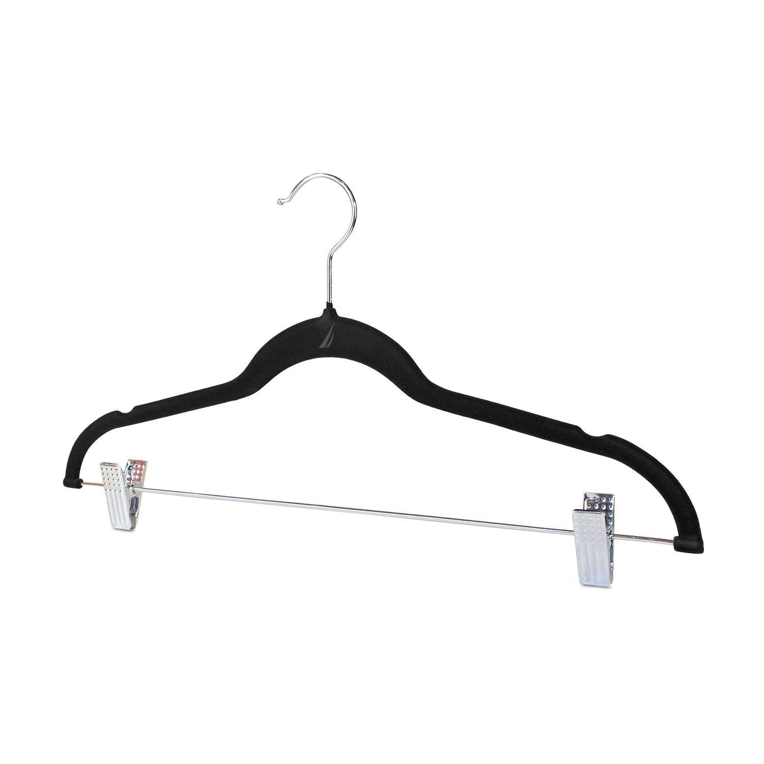 Colgadores de Ropa con clip Pack 6 beige Antideslizantes negro