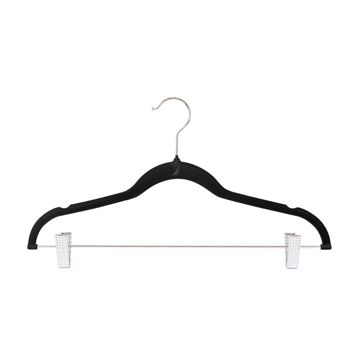 Colgadores de Ropa con clip Pack 6 beige Antideslizantes negro